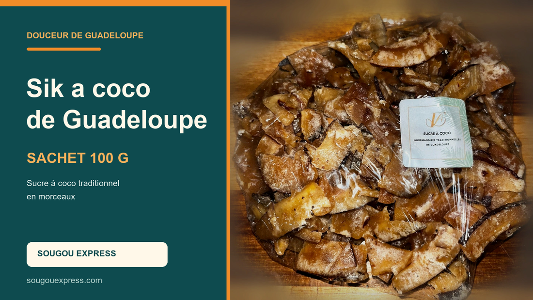 Sachet de sik a coco traditionnel de Guadeloupe en morceaux, 100 g