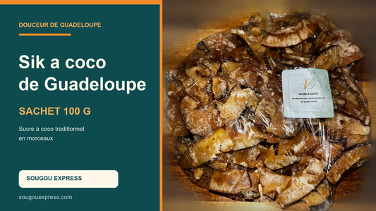 Sachet de sik a coco traditionnel de Guadeloupe en morceaux, 100 g