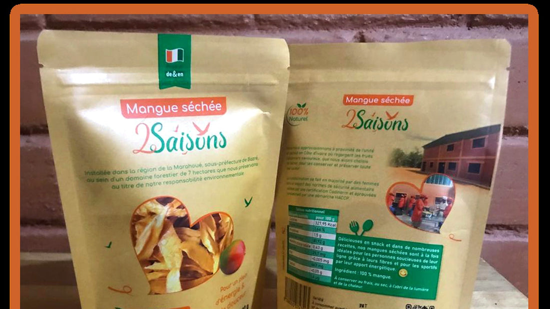 Sachets de mangue séchée 2Saisons produits en Côte d’Ivoire