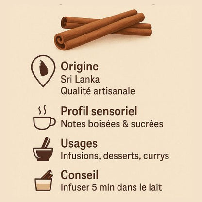 Cannelle de Ceylan – Kognon Botanica 50 g - Sougou Express