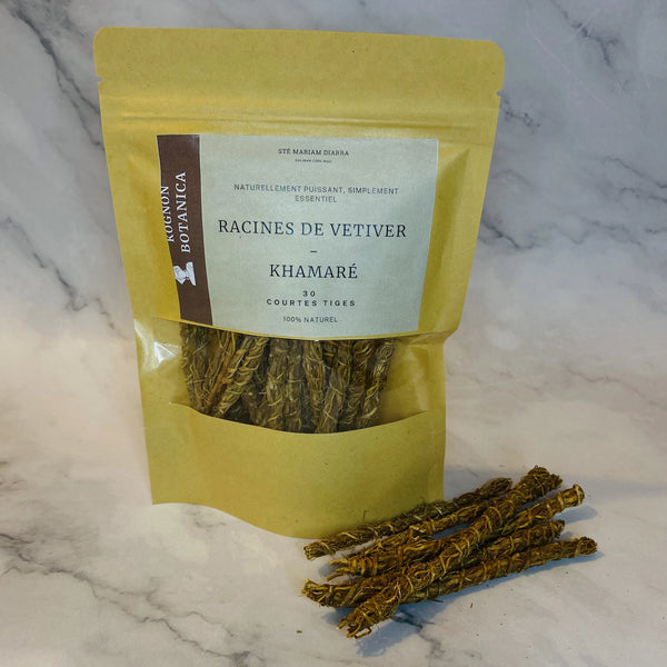 Racines de vétiver Khamare – Tiges bien‑être (30 pcs)