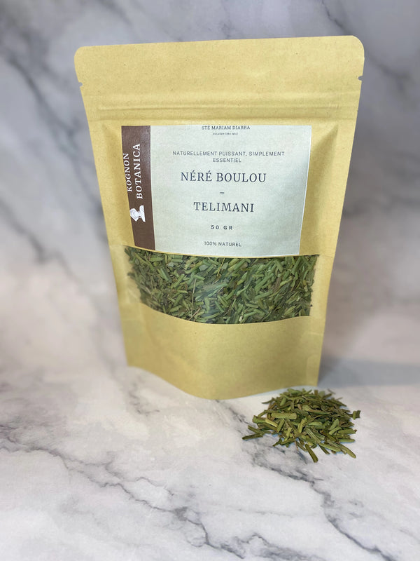 Néré Boulou Telimani – Feuilles de Parkia biglobosa séchées 50 g